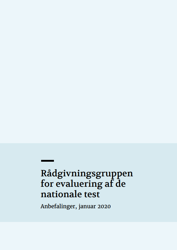 Forside til publikationen "Rådgivningsgruppen for evaluering af de nationale test".