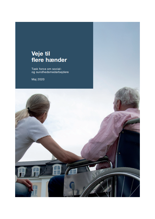 Forside til publikationen "Veje til flere hænder - Task force om socialog sundhedsmedarbejdere"
